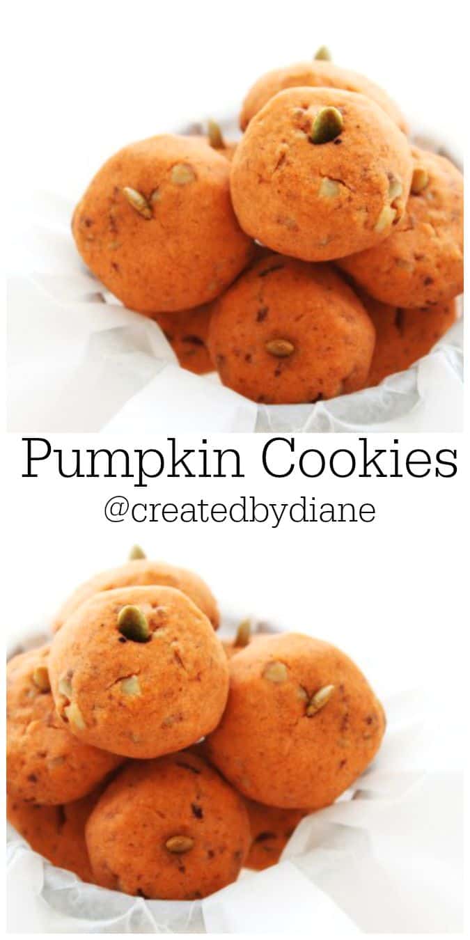 Pumpkin Cookies with Pecans @createdbydiane