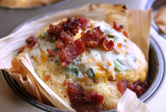 Cornbread Tamale Bites with Jalapeno, Cheese and Bacon