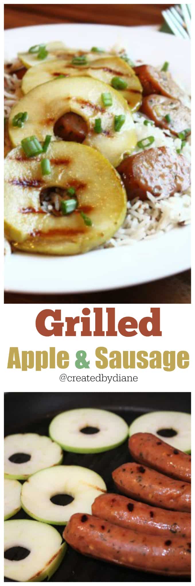 grilled apple and sausage @createdbydiane