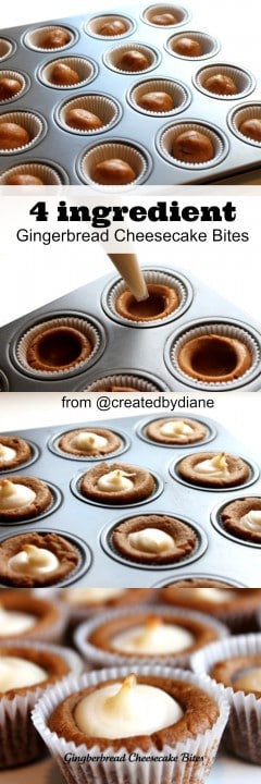 4 ingredient gingerbread cheesecake bites from @createdbydiane