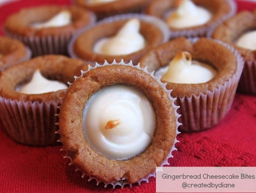 Gingerbread Cheesecake Bites @createdbydiane 