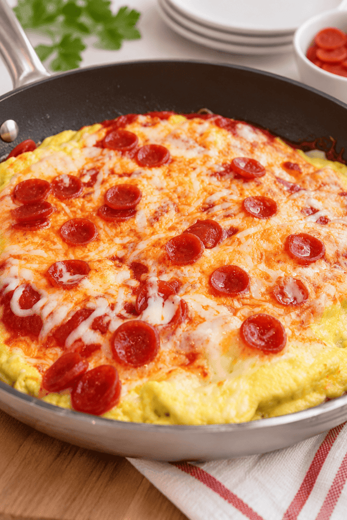 High Protein Pizza Omelet- cheesy and delicious