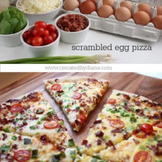 breakfast scrambled egg pizza recipe www.createdbydiane.com