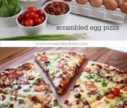 breakfast scrambled egg pizza recipe www.createdbydiane.com