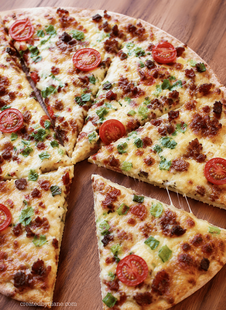scrambled egg pizza breakfast recipe at createdbydiane