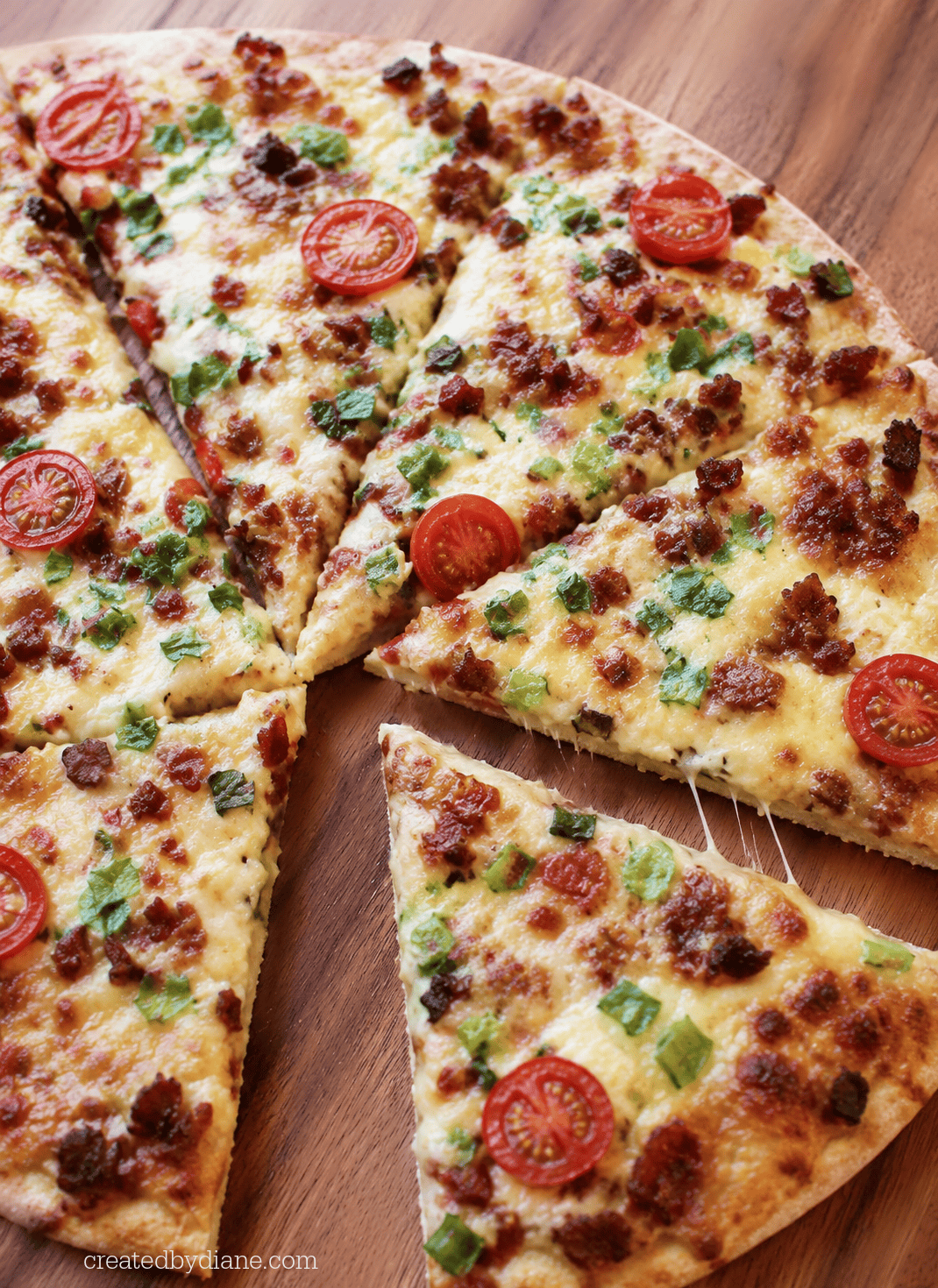 scrambled egg pizza breakfast recipe at createdbydiane
