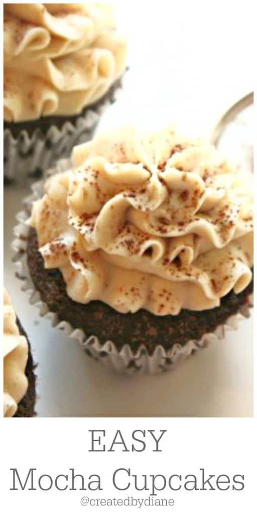 Easy Mocha Cupcakes @createdbydiane