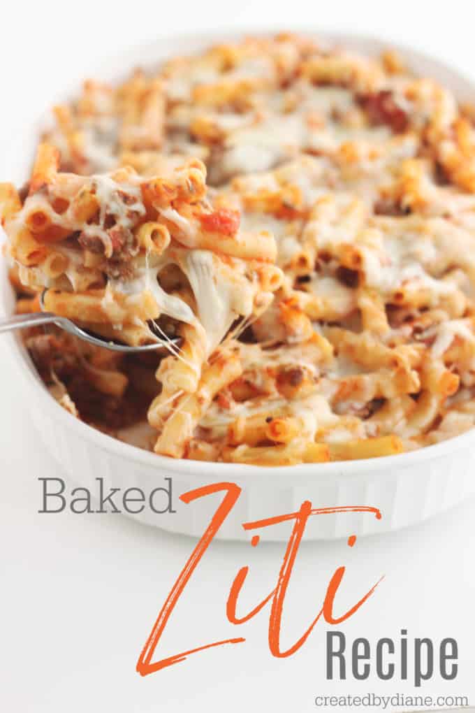 baked ziti recipe createdbydiane.com