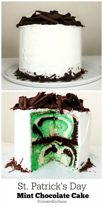St. Patrick's Day Mint Chocolate Chip Cake @createdbydiane