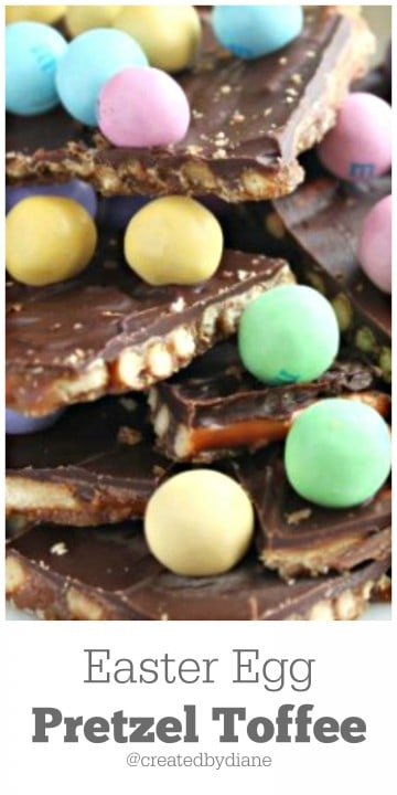 Easter Egg Pretzel Toffee @createdbydiane