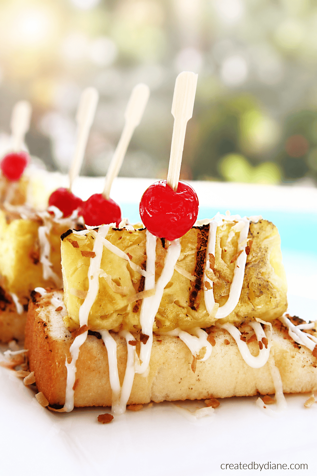 Grilled Pineapple with the BEST SAUCE to put on fruit it tastes like cheesecake, createdbydiane