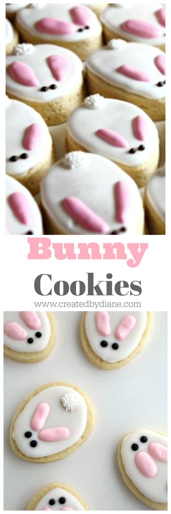 cookies decorated as bunnies easter www.createdbydiane.com
