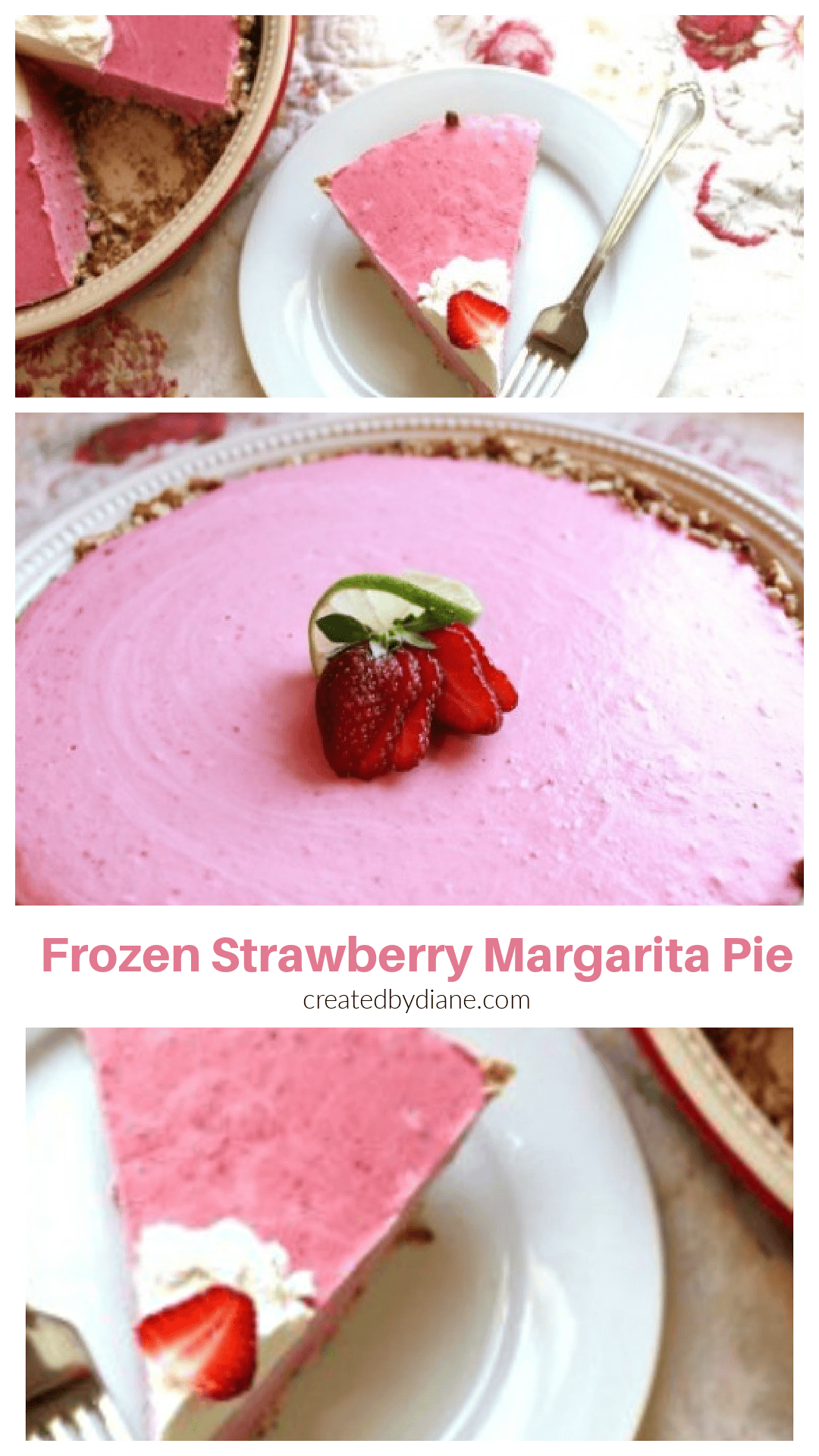 Frozen Strawberry Margarita Pie