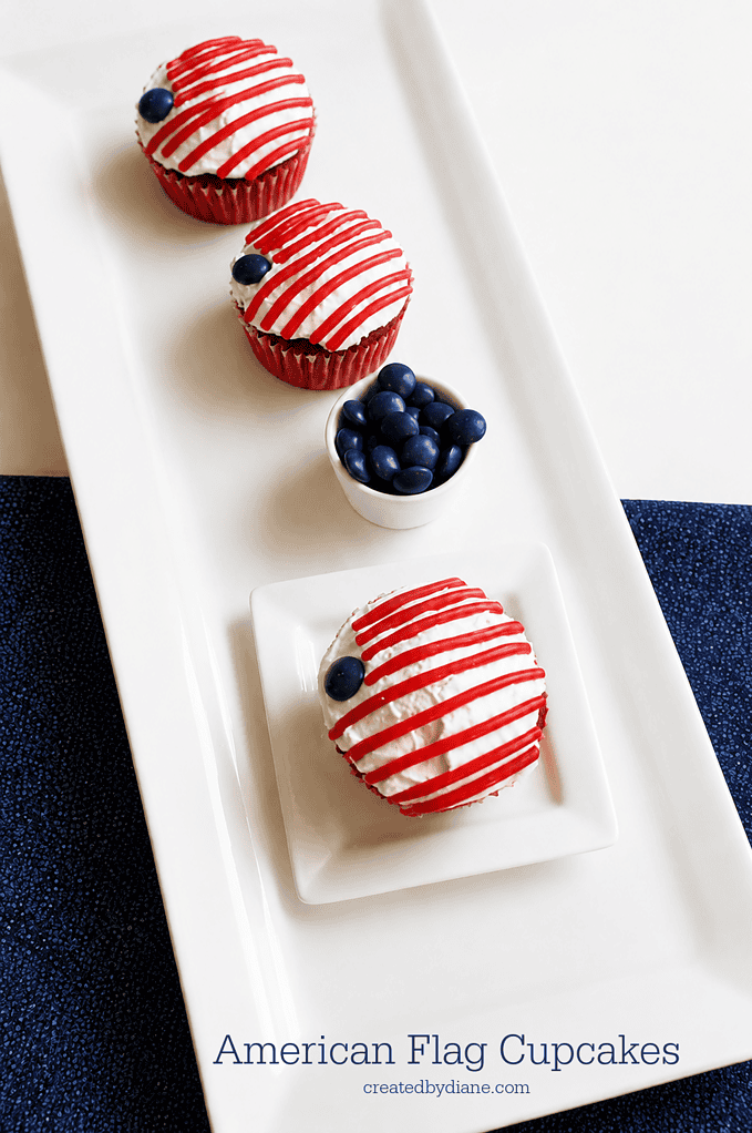 AMERICAN FLAG CUPCAKES july 4th, patriotic createdbydiane