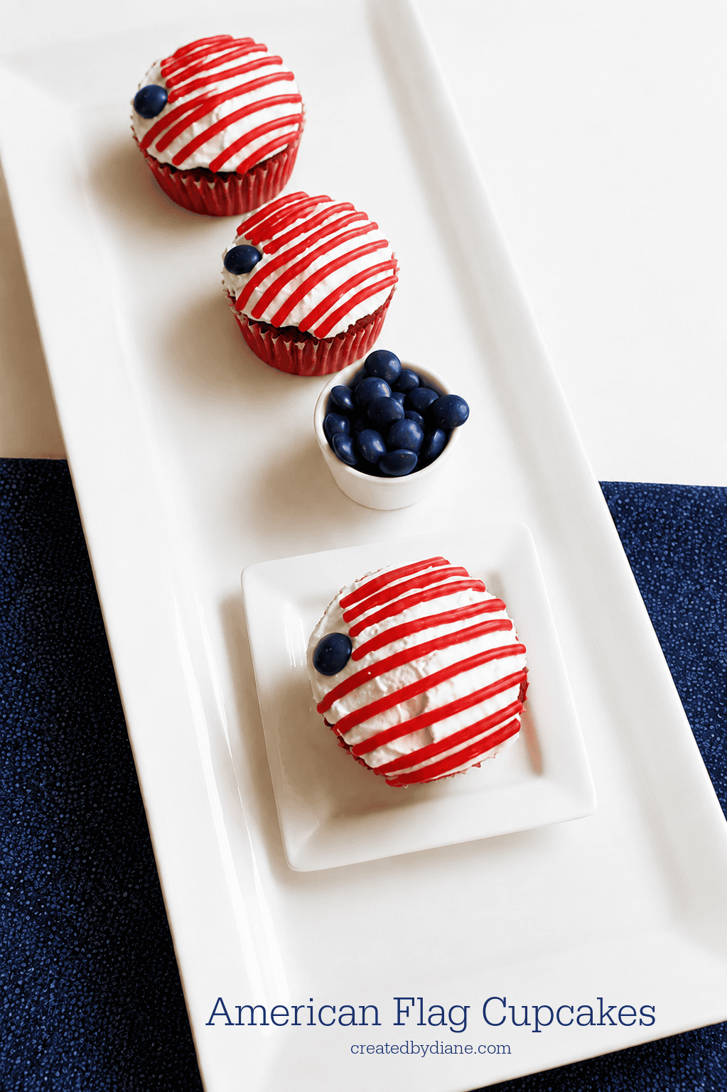 AMERICAN FLAG CUPCAKES july 4th, patriotic createdbydiane