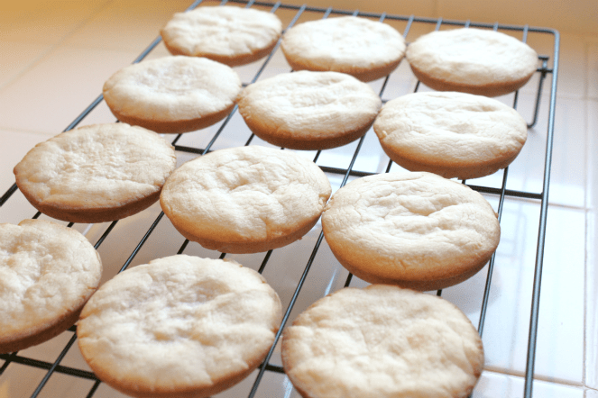 Baked Sugar cookies in Wilton Muffin Top Pan