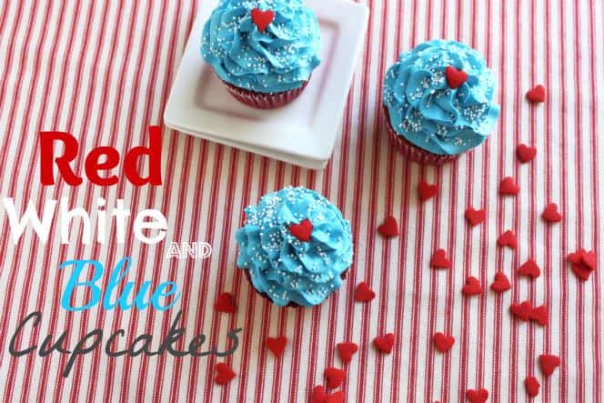 Red, White and Blue Cupcakes