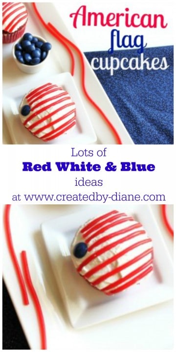 red white blue flag cupcakes @createdbydiane