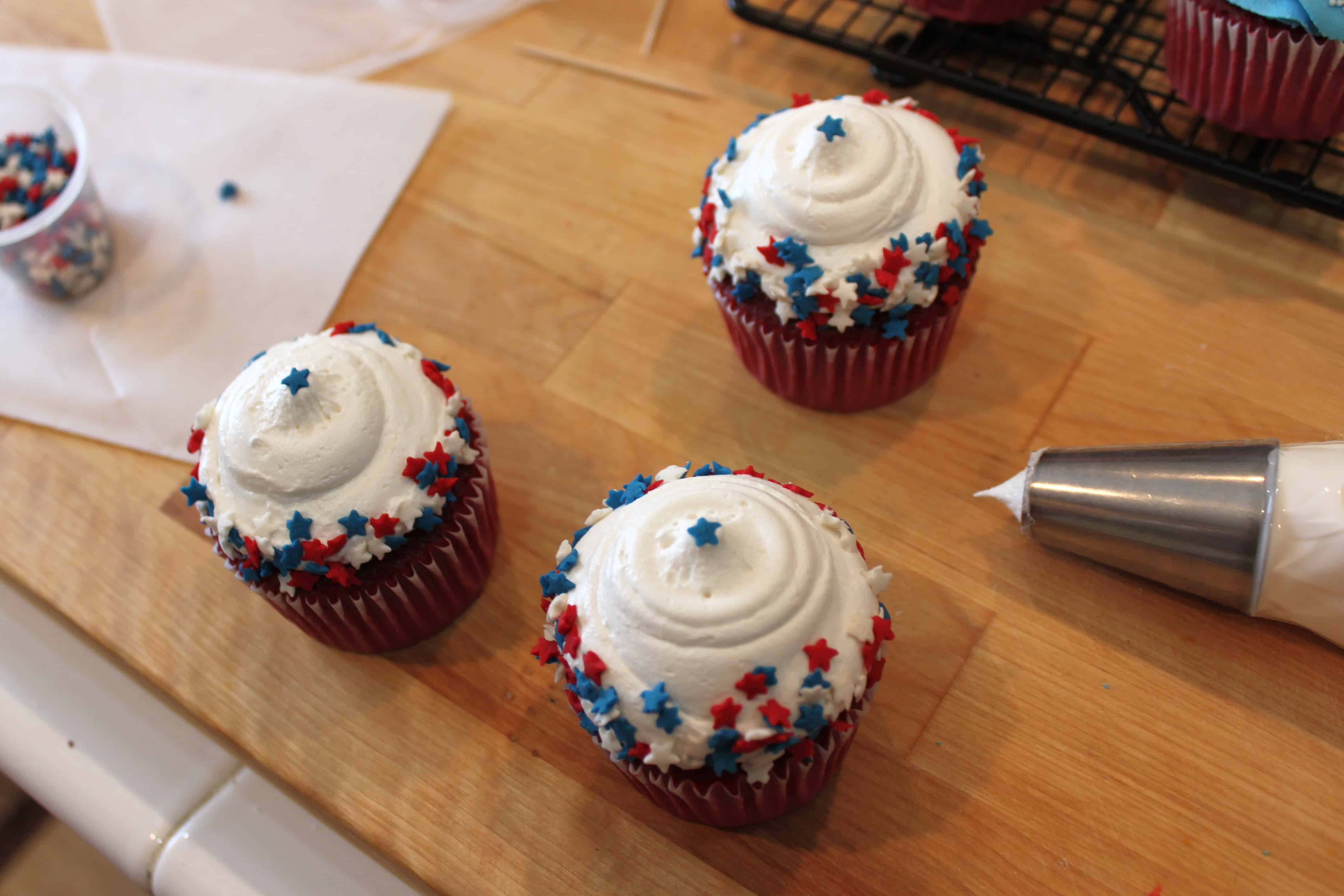 Patriotic Cupcakes with Star Sprinkles Created by Diane