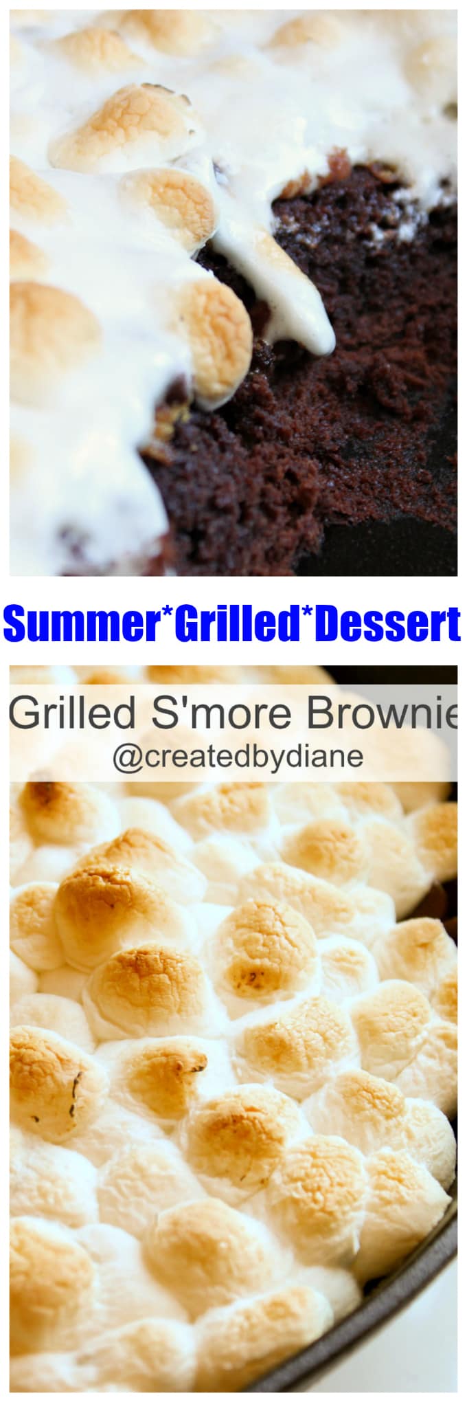 grilled smore brownie, S'more dessert from the Grill... recipe at www.createdby-diane.com