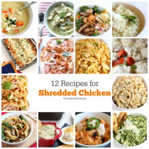 recipes for SHREDDED CHICKEN @createdbydiane