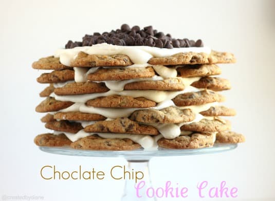 Chocolate Chip Cookie Cake Recipe @createdbydiane