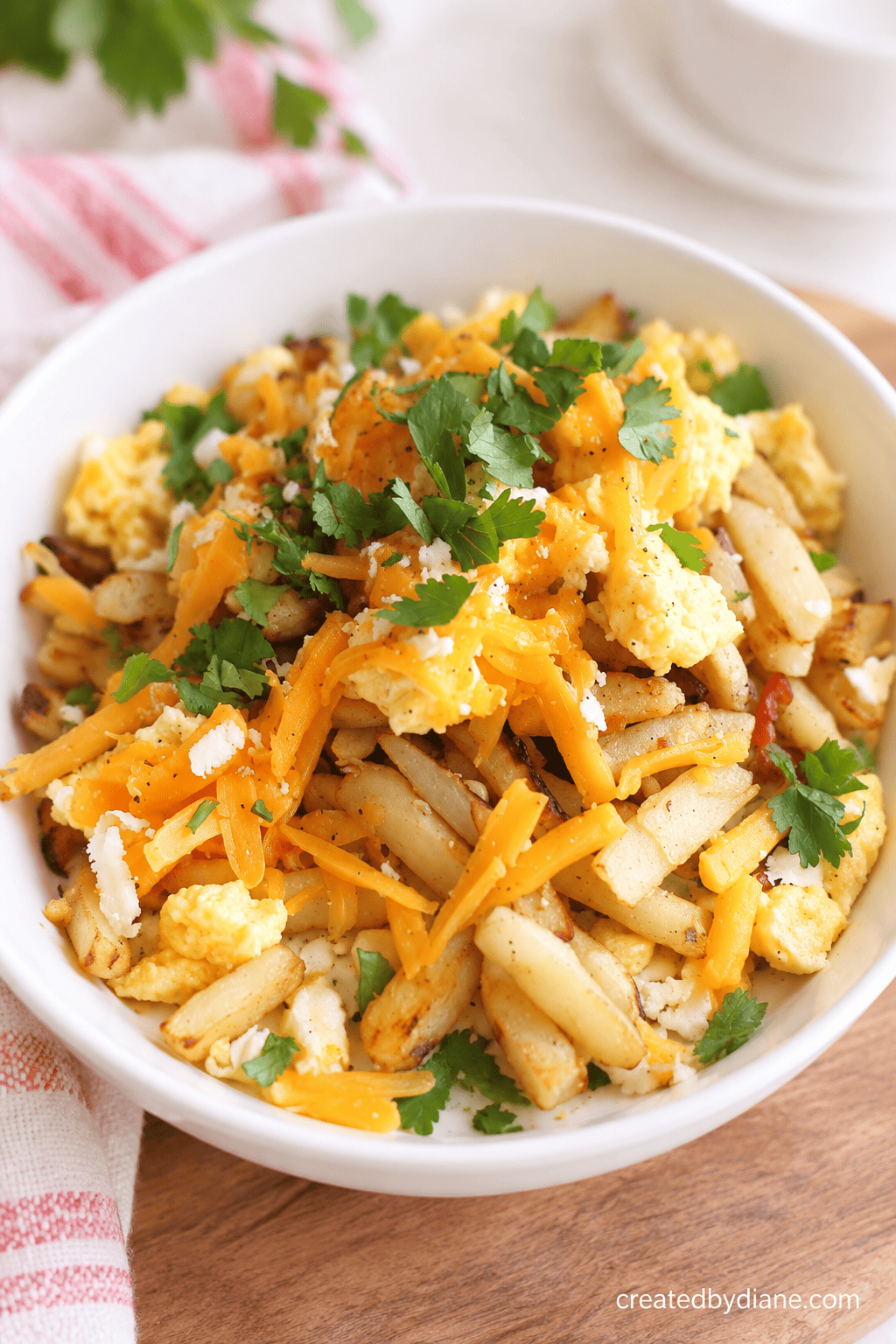 SCRAMBLED EGGS AND FRESH FRIES for breafast , brinner, dinner and anytime snacking creatdbydiane