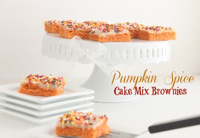 Pumpkin Spice-Cake Mix Brownies