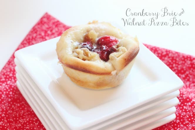 Cranberry Brie and Walnut Pizza Bites