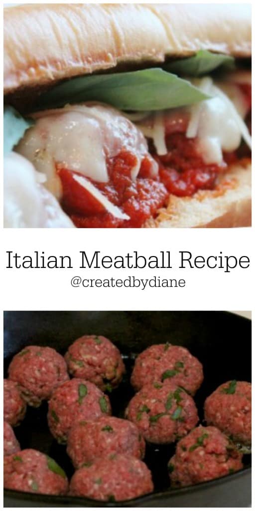 Italian Meatball Recipe for the BEST MEATBALL SUB from createdbydiane.com