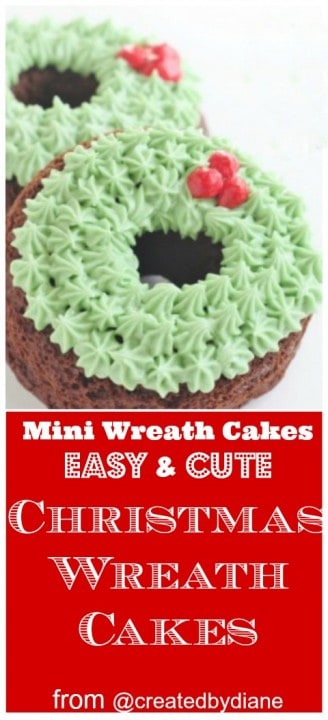 Chocolate Christmas Wreath Cakes @createdbydiane