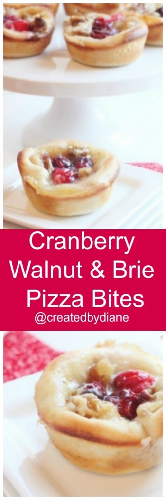 Cranberry Walnut and Brie Pizza Bites @createdbydiane