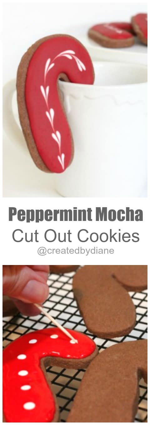 Peppermint Mocha Cut Out Cookies @createdbydiane #Christmas #candycane