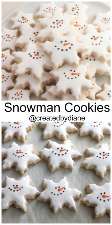 Snowman Snowflake Cookies @createdbydiane #winter #cookies