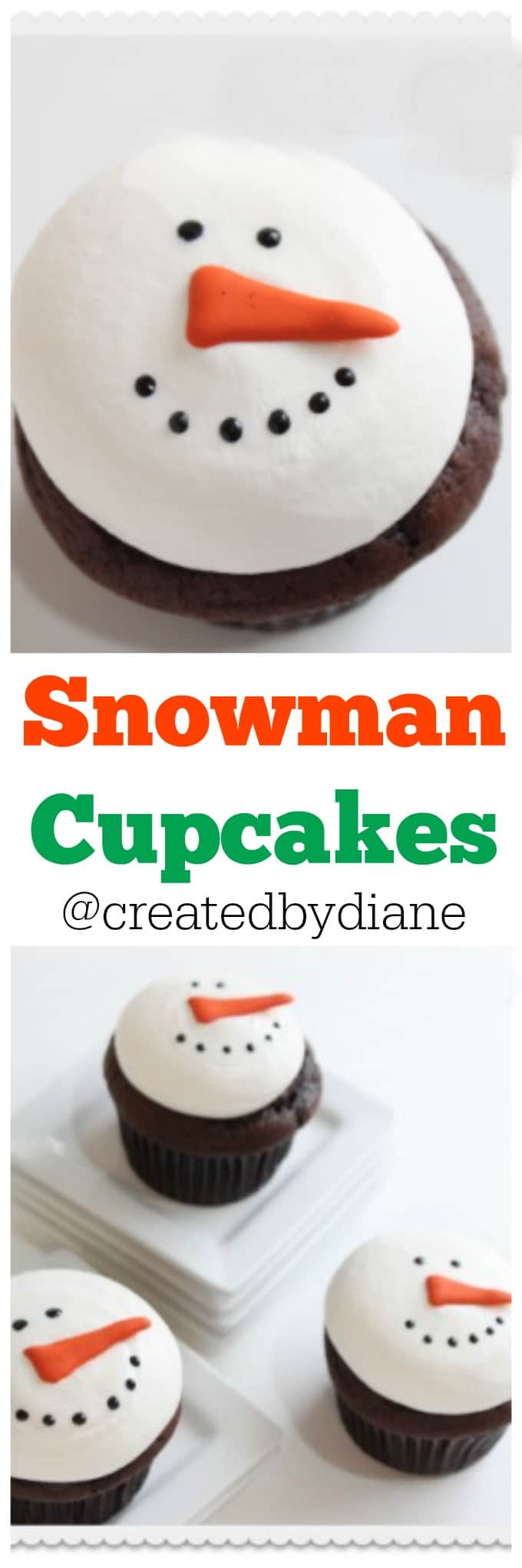 snowman cupcakes @createdbydiane