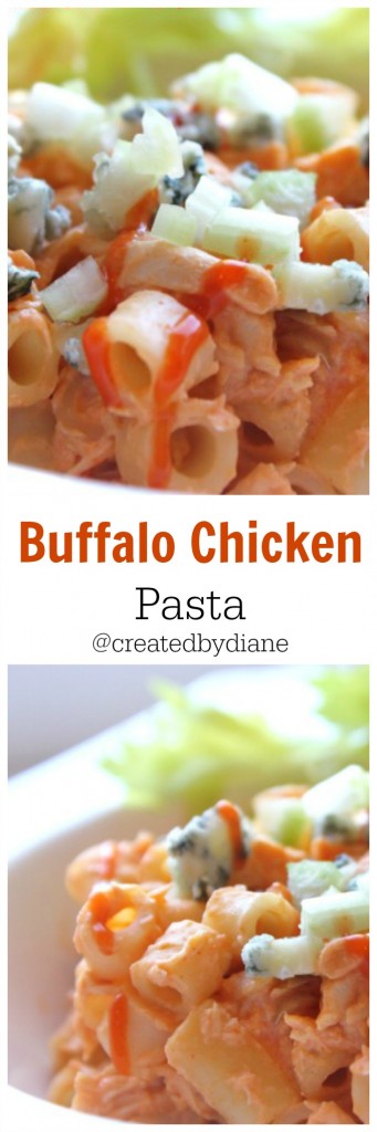 Buffalo Chicken Pasta from @createdbydiane www.createdby-diane.com