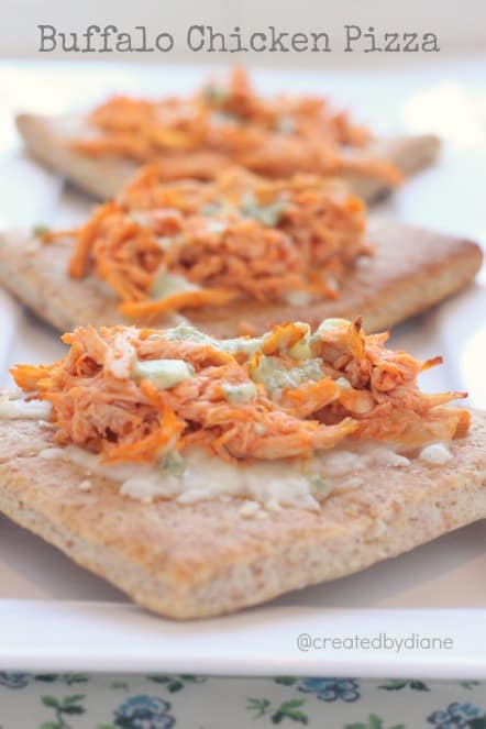 Easy Buffalo Chicken Pizza @createdbydiane