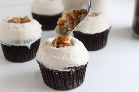 Wet Walnut filled cupcakes