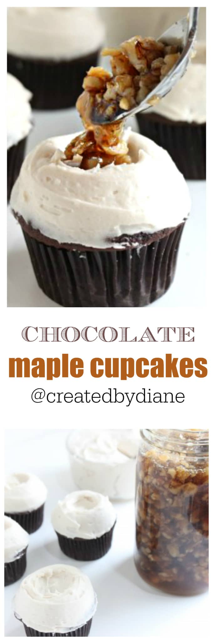 chocolate maple cupcakes @createdbydiane