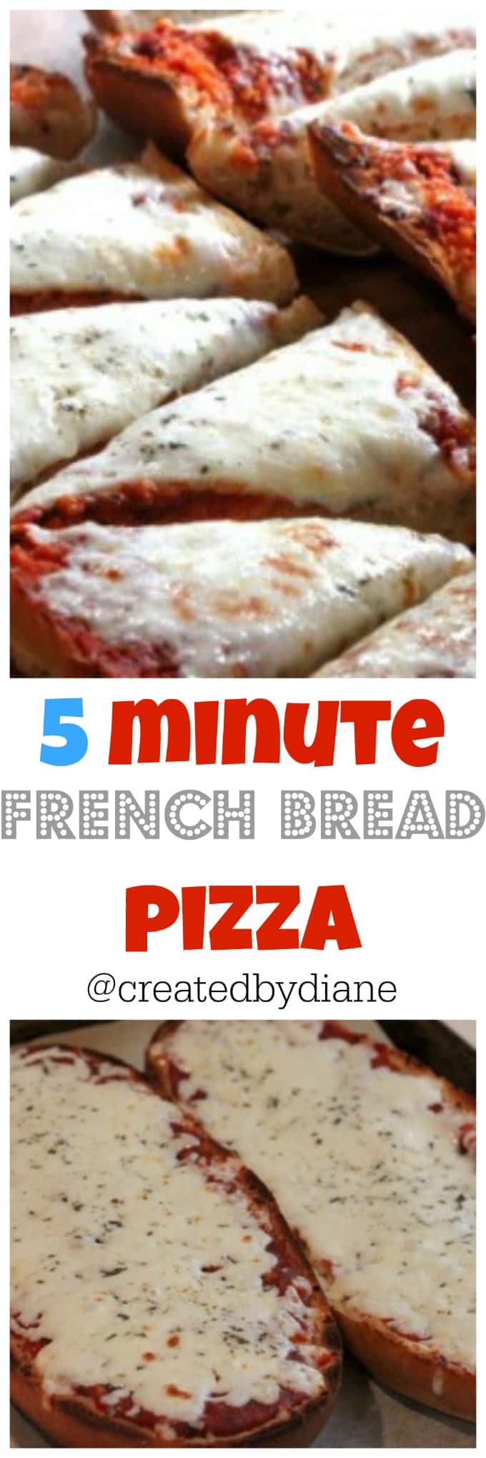 5 minute french bread pizza @createdbydiane