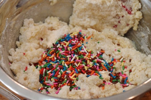 Sprinkles in Scone Batter