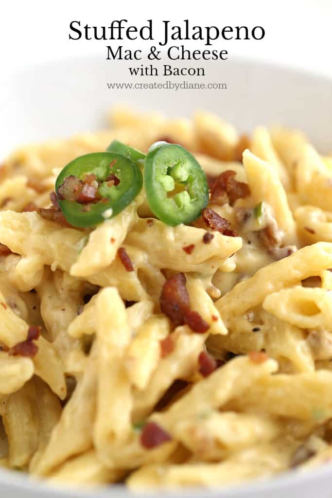 stuffed jalapeno mac and cheese with bacon www.createdbydiane.com