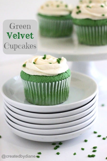 Green Velvet Cupcakes @createdbydiane