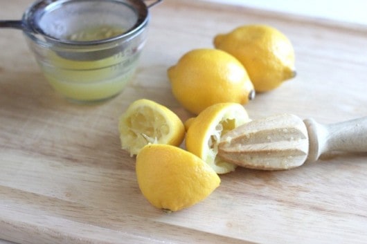 juicing lemons for Lemon French Toast