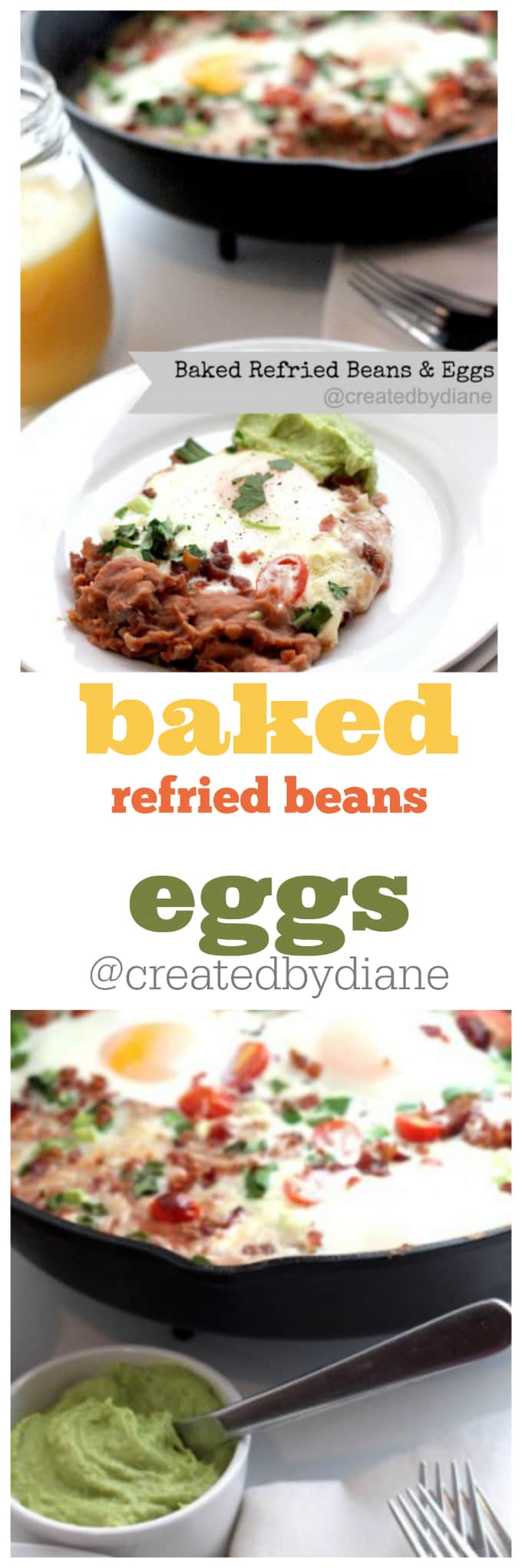 baked refried beans and eggs @createdbydiane