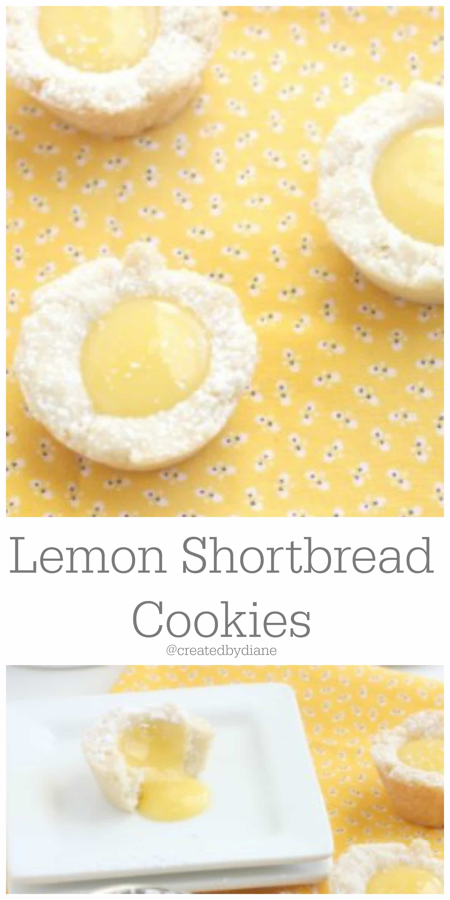 Lemon Shortbread Cookies with Lemon Curd Created by Diane