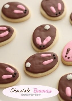 super-cute chocolate bunny cookies @createdbydiane