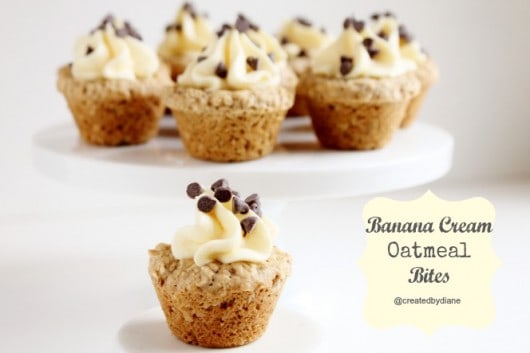 Banana Cream Oatmeal Bites @createdbydiane