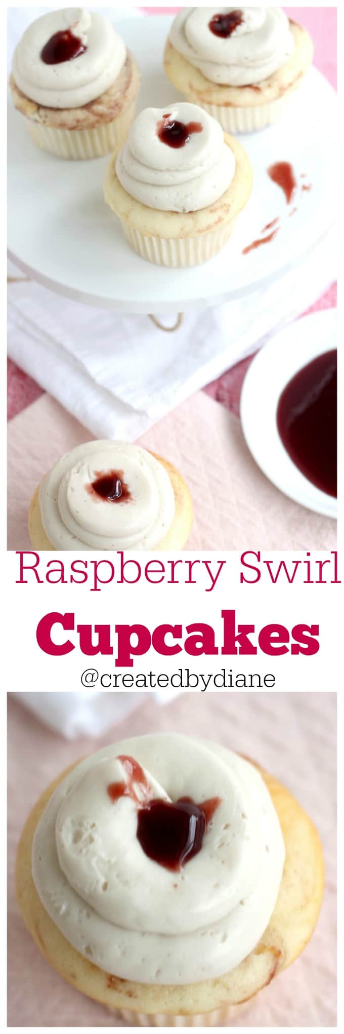 Raspberry Swirl Cupcakes from @createdbydiane