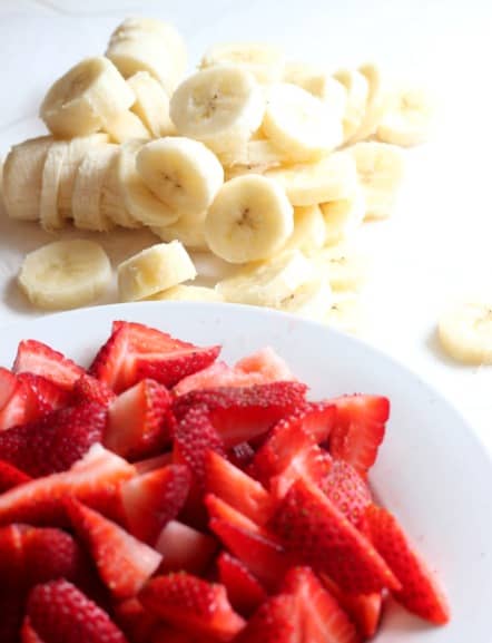 strawberries and bananas